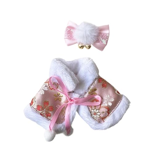 Perfeclan Plüschfigur, Schal, Kleidung, Rollenspiel, auffällig, mit Haar-Accessoire-Umhang. Machen Sie Ihre eigenen Puppen, verkleiden Sie sie für, Rosa von Perfeclan
