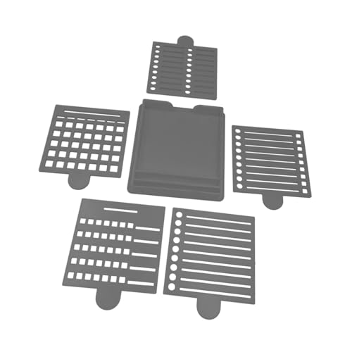 perfeclan Sticky Note Holder, der mit 5 Schablonen sparen, notepad organisierte Büro -Schreibwarenbedarf für Home School Desktop, Grau von Perfeclan