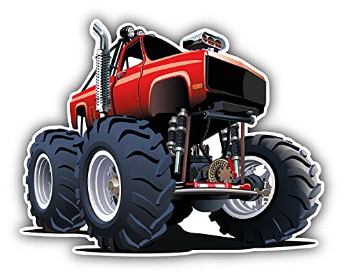 20cm! Hochwertiger Kühlschrank-Auto-Aufkleber Sticker Cartoon Comic Monster Truck UV&Waschanlagenfest Decal von Perfect Sticker