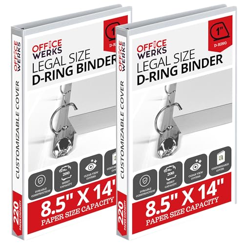 2 Stück 35,6 x 21,6 cm Legal PRT Sichtbinder Ringbuch Ringbuchmappe, weiß, 2,5 cm, ADV-D-Ring, Rückmontage 2 Stück 35,6 x 21,6 cm Legal PRT Sichtbinder Ringbuch Ringbuchmappe, weiß, 2,5 cm, ADV-D-Ring, Rückmontage von Performore