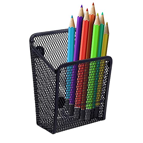 Magnetisches Stiftehalter-Set aus Netzstoff, robuste Stahl-Organizer für Whiteboards, Schließfächer, Kühlschränke, rostbeständige magnetische Stiftebecher, kompakte Bürobedarfsbehälter, 2 Stück von Performore