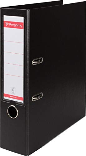 Pergamy 900889 Ordner Vollkunststoff A4 8cm schwarz von Pergamy