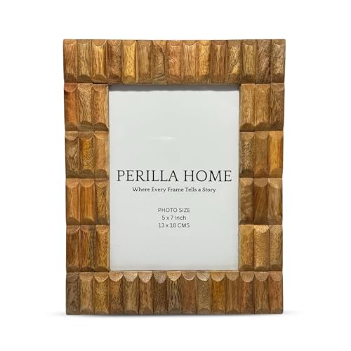 Bilderrahmen mit Glas, Holz-Bilderrahmen zum Aufhängen, Heimdekoration, Fotorahmen, Braun mit Bambus-Design, groß, 24 x 19 x 0,6 cm Bilderrahmen mit Glas, Holz-Bilderrahmen zum Aufhängen, Heimdekoration, Fotorahmen, Braun mit Bambus-Design, groß, 24 x 19 x 0,6 cm von Perilla Home