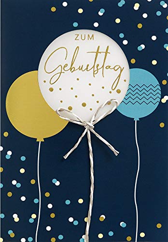 Geburtstagskarte Lifestyle - Luftballon, Transparentpapier - 11,6 x 16,6 cm von Perleberg