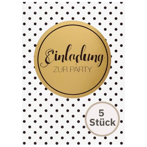 Perleberg 5 Stk Allgemeine Einladungskarten Party mit Punkten - Einladung zur Feier Geburtstag Hochzeit Weihnachten - Einladungskarten in 10,5 x 14,5 cm mit Umschlag - Kinder & Erwachsene Perleberg 5 Stk Allgemeine Einladungskarten Party mit Punkten - Einladung zur Feier Geburtstag Hochzeit Weihnachten - Einladungskarten in 10,5 x 14,5 cm mit Umschlag - Kinder & Erwachsene von Perleberg
