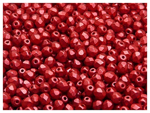 100 Stück Tschechische Facettierten Glasperlen Fire-Polished Rund 4 mm, Chalk Lava Red 100 Stück Tschechische Facettierten Glasperlen Fire-Polished Rund 4 mm, Chalk Lava Red von Perlen Fire-Polished 4mm