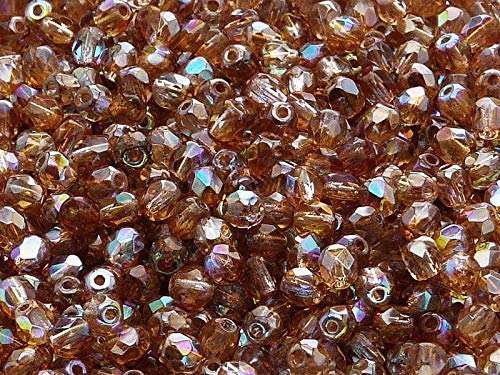 100 Stück Tschechische Facettierten Glasperlen Fire-Polished Rund 4 mm, Crystal Brown Rainbow 100 Stück Tschechische Facettierten Glasperlen Fire-Polished Rund 4 mm, Crystal Brown Rainbow von Perlen Fire-Polished 4mm