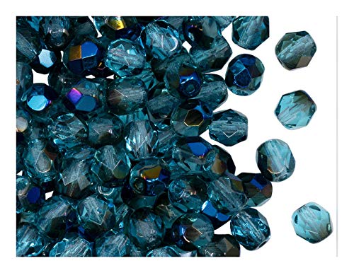 50 Stück Tschechische Facettierten Glasperlen Fire-Polished Rund 6 mm, Aquamarine Azuro 50 Stück Tschechische Facettierten Glasperlen Fire-Polished Rund 6 mm, Aquamarine Azuro von Perlen Fire-Polished 6mm