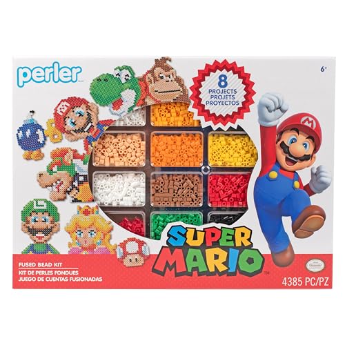 Perler 80-57090 Nintendo Super Mario Fused Bead Deluxe Box Kit, 8 einzigartige Muster, mehrfarbig, 4385 Teile Perler 80-57090 Nintendo Super Mario Fused Bead Deluxe Box Kit, 8 einzigartige Muster, mehrfarbig, 4385 Teile von Perler