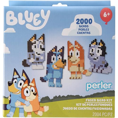 Perler 80-57254 Bluey Fused Bead Bastelset mit 6 Projekten, mehrfarbig, 2004 Teile von Perler