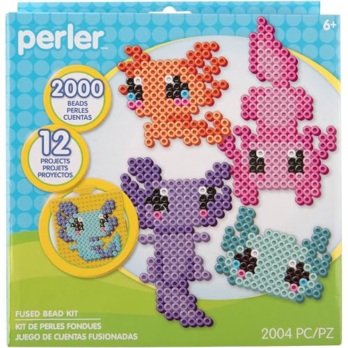 Perler Axolotl 80-57255 Bastelset mit 12 Projekten, mehrfarbig, 2004 Teile von Perler