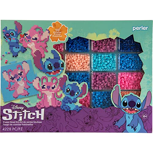 Perler Disney Stitch Kinderbasteln, Mustergrößen variieren, mehrfarbig 4429 von Perler