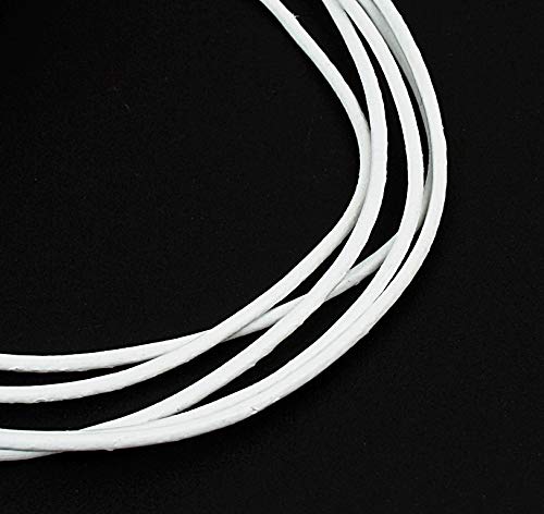 10 Meter Lederband 1,5/2 mm Weiß Lederschnur Rindsleder Leder Schmuckband Bastelband Bastelschnur Schmuckschnur (2mm 10 Meter) von Perlin