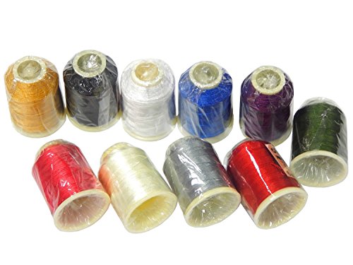 10 Spule 200g Altinbasak Häkelgarn Garne, Nähgarne, 10 Farben, 3000m 6 FACH 0,75mm Nr: 50 POLYESTER HÄKEL GARN FÄDELN von Perlin