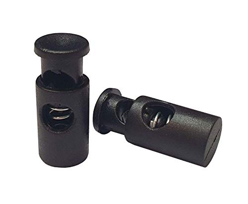 10 Stück Kordelstopper, Kordelklemme, Schwarz, optimal für 3/4/5 mm Kordel, Schnuersenkel, Band Klemme, Knebelanschlag für Seile, Jacken, Gummiband (Model - 6) von Perlin