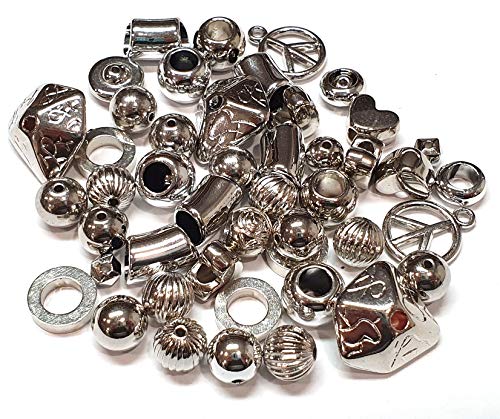 100 Stück, Anhänger Perlenkappen Mix Kunststoffperlen Luxus CCB Acryl Perlen, Poliert Silber farbe set, Spacer, Zwischenteile, Zwischenperlen 100 Stück, Anhänger Perlenkappen Mix Kunststoffperlen Luxus CCB Acryl Perlen, Poliert Silber farbe set, Spacer, Zwischenteile, Zwischenperlen von Perlin