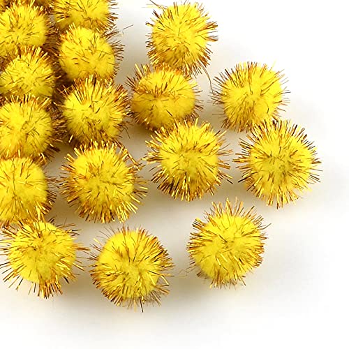 100 Stück Plush Pompons mit Gold Glitzer, Rund Pompon, Gelb Farbe Set 15mm Bommel Nähen Tilda Basteln Borte bälle Flauschigen Plüsch Bälle für Lustige DIY Kreative Handwerk 100 Stück Plush Pompons mit Gold Glitzer, Rund Pompon, Gelb Farbe Set 15mm Bommel Nähen Tilda Basteln Borte bälle Flauschigen Plüsch Bälle für Lustige DIY Kreative Handwerk von Perlin