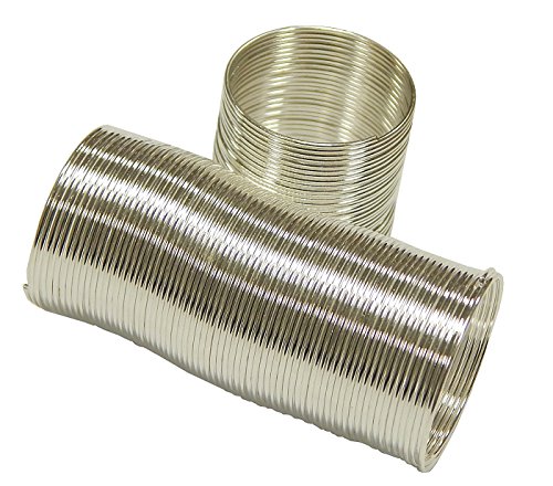 Perlin 100 WINDUNGEN MEMORY WIRE SPIRALDRAHT FINGERRINGE METALL SPIRALE 20mm SILBER M111 von Perlin