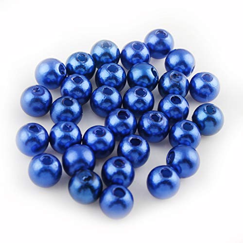 100 Wachsperlen 6mm Kunststoff Acryl Perlen Tischdeko Hochzeit Perlen Streudeko Perlmutt Perlensterne Basteln Wachs-Perlen (Blau) von Perlin