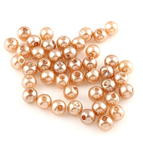 100 Wachsperlen 6mm Kunststoff Acryl Perlen Tischdeko Hochzeit Perlen Streudeko Perlmutt Perlensterne Basteln Wachs-Perlen (Cappuccino) von Perlin