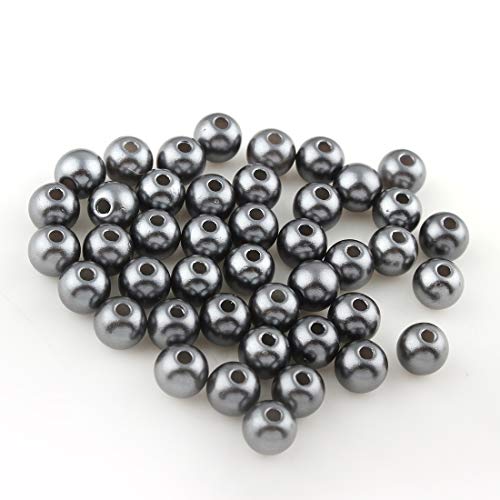 100 Wachsperlen 6mm Kunststoff Acryl Perlen Tischdeko Hochzeit Perlen Streudeko Perlmutt Perlensterne Basteln Wachs-Perlen (Grau) von Perlin