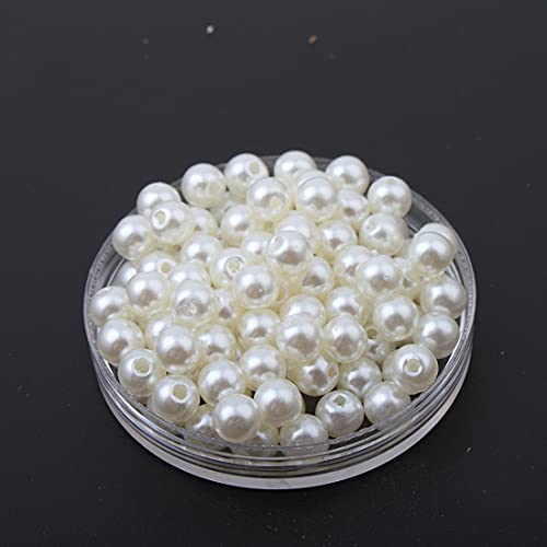 100 Wachsperlen 6mm Kunststoff Acryl Perlen Tischdeko Hochzeit Perlen Streudeko Perlmutt Perlensterne Basteln Wachs-Perlen (Krem) von Perlin