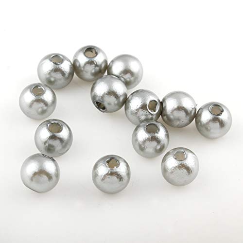 100 Wachsperlen 6mm Kunststoff Acryl Perlen Tischdeko Hochzeit Perlen Streudeko Perlmutt Perlensterne Basteln Wachs-Perlen (Silber) von Perlin
