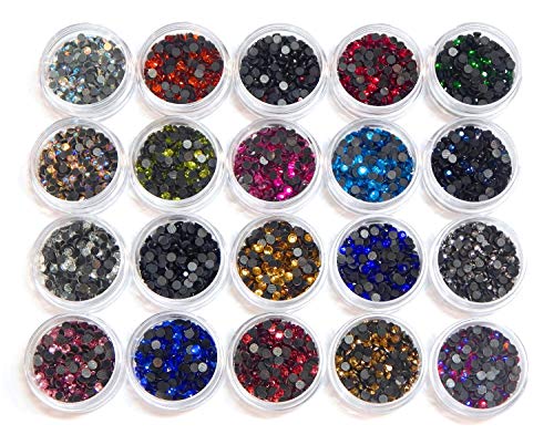 10000 Stück, Hotfix Strasssteine, zum Aufbügeln, AAA Qualität, 20 Farben Set mit Sortierbox, Glitzersteine, Glass Strass Perlen, Selbstklebend, Hot Glue (3,6mm ~ 4mm SS16) von Perlin