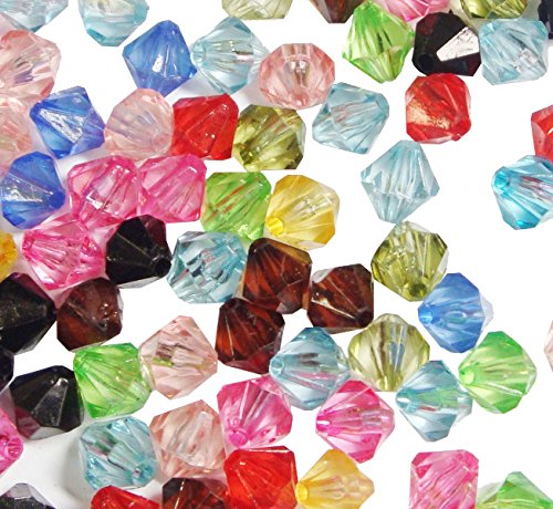 1000Stk Kunststoffperlen Luxus Acrylperlen Plastik 4mm Doppelkegel Mix Perlen Pack POSTEN Perle zum fädeln für DIY Schmuck Herstellung D805 von Perlin