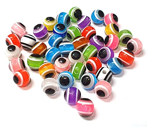 100Stk Nazar Boncuk Boncugu 10mm Rund Boese Auge, Gemischte Farbe Blaues Auge Perlen Set, Evil Eye Beads, Türkischer Glücksbringer, Gastgeschenke von Perlin