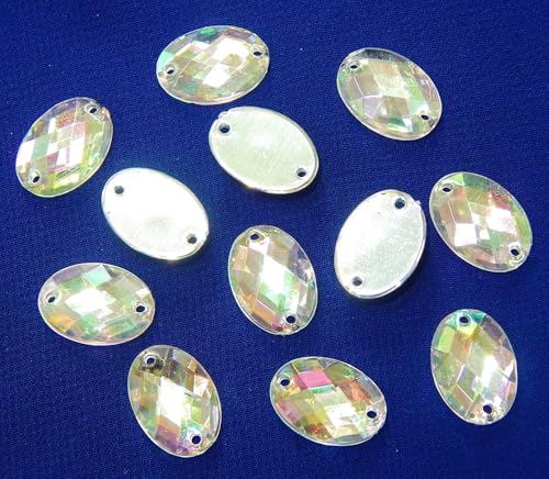 100Stk. Strasssteine zum aufnähen Kristall AB Glitzersteine zum annähen Oval Set, 14x10mm, Acrylsteine Crystal Flatback für Kleidungsstück Basteln Kleidung und Tasche Deko 100Stk. Strasssteine zum aufnähen Kristall AB Glitzersteine zum annähen Oval Set, 14x10mm, Acrylsteine Crystal Flatback für Kleidungsstück Basteln Kleidung und Tasche Deko von Perlin