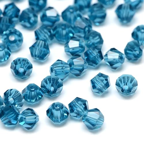 100X Preciosa Böhmische Kristallperlen 3mm Doppelkegel Tschechische Perlen Glasschliffperlen Glasperlen Bicone Beads (Indische Sapphire) von Perlin