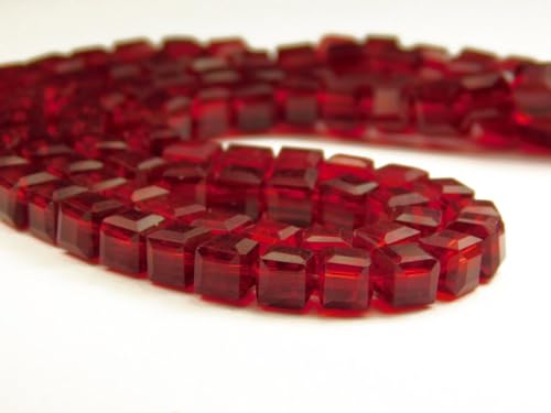 100stk. Glas Kristall Perlen Würfel 3mm Ruby Rot Böhmische Quadratische Glasschliffperlen für Schmuckherstellung Cube CZ Beads von Perlin