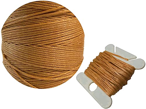 10m Wachsband 1mm Sattlergarn Lederfäden Nähgarn Geflochtet 100% Polyester Wachsfaden Forellenfäden Nähen Handnähgarn Handwerk (Karamell) von Perlin