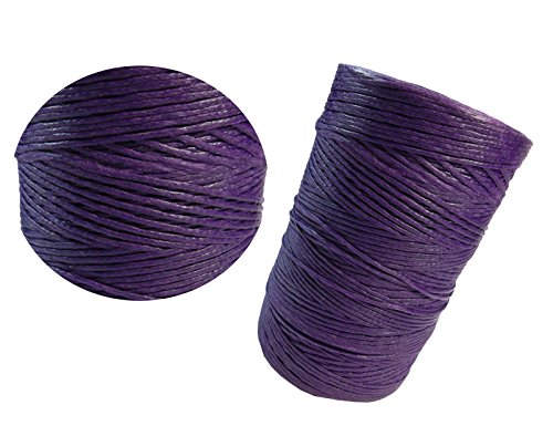 10m Wachsband 1mm Sattlergarn Lederfäden Nähgarn Geflochtet 100% Polyester Wachsfaden Forellenfäden Nähen Handnähgarn Handwerk (Violett) von Perlin