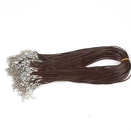 Perlin 10stk Schmuckband Halsband Braun 46cm Baumwollekordel Gewachst 1,5mm, Halskette Geflochtet mit Karabiner Verschluss C17 Perlin 10stk Schmuckband Halsband Braun 46cm Baumwollekordel Gewachst 1,5mm, Halskette Geflochtet mit Karabiner Verschluss C17 von Perlin