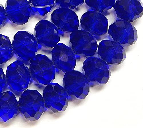120 Stück Tschechische Böhmische Kristallperlen 4mm Tschechische Perlen CZ Glasschliffperlen Facettierte Rondelle Kügelchen Glasperlen, 1 strang (Cobalt Blau) von Perlin