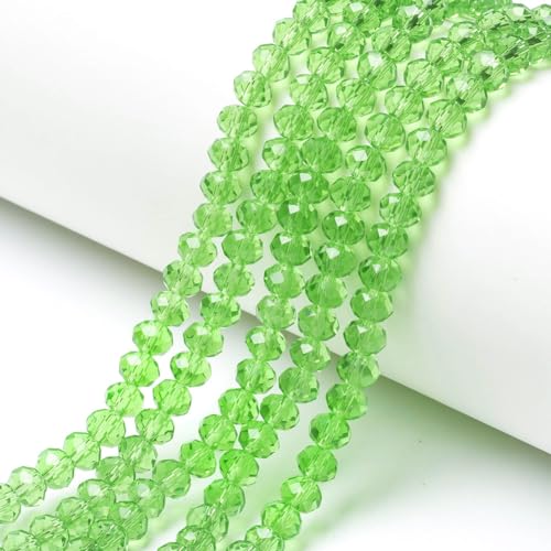 120 Stück Tschechische Böhmische Kristallperlen 4mm Tschechische Perlen CZ Glasschliffperlen Facettierte Rondelle Kügelchen Glasperlen, 1 strang (Grün) von Perlin