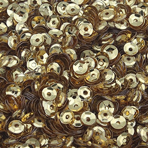 1200 Stk. Pailletten Ø 4mm Schüssel gewölbt für DIY Kleidung und Schmuck, Handwerk Metallic Basteln Sequin Bombe (Gelb-Gold) von Perlin