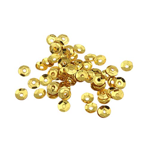 1200 Stk. Pailletten Ø 4mm Schüssel gewölbt für DIY Kleidung und Schmuck, Handwerk Metallic Basteln Sequin Bombe (Gold) von Perlin
