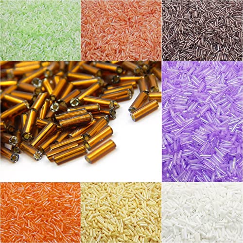600g -19800 Stück Rocailles Perlen, Stiftperlen, 6x2 mm, 30 Farben, Set Bugle Röhrchen, Tubes, Stäbchen Glasperlen 600g -19800 Stück Rocailles Perlen, Stiftperlen, 6x2 mm, 30 Farben, Set Bugle Röhrchen, Tubes, Stäbchen Glasperlen von Perlin