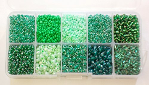 200g ROCAILLES PERLEN STIFTPERLEN Grün GLASPERLEN 2 3 4 6 mm mit PERLENBOX AM2 200g ROCAILLES PERLEN STIFTPERLEN Grün GLASPERLEN 2 3 4 6 mm mit PERLENBOX AM2 von Perlin