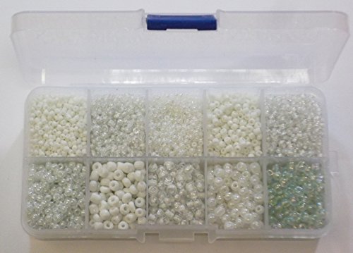 200g ROCAILLES PERLENTIERE PERLEN WEISS KLAR GLASPERLEN 2 3 4 mm mit PERLENBOX AM7A 200g ROCAILLES PERLENTIERE PERLEN WEISS KLAR GLASPERLEN 2 3 4 mm mit PERLENBOX AM7A von Perlin