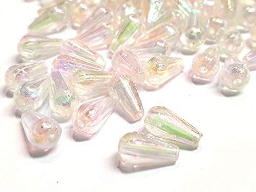 200stk Kunststoffperlen Luxus Crystal AB Acrylperlen 9x6mm Tropfen Plastik Perlen Lose Perle zum Auffädeln für Deko Basteln Schmuck von Perlin