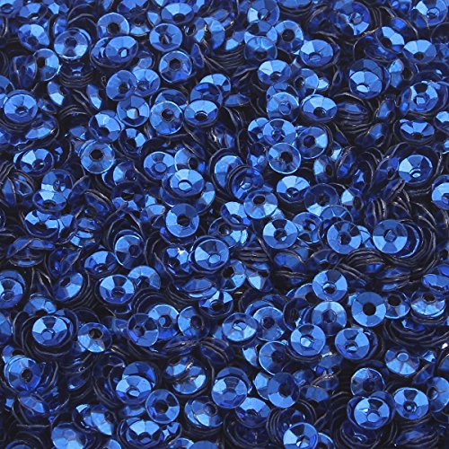 2400 Stk. Pailletten Ø 3mm Schüssel gewölbt für DIY Kleidung und Schmuck, Handwerk Metallic Basteln Sequin Bombe (Dunkelblau) von Perlin