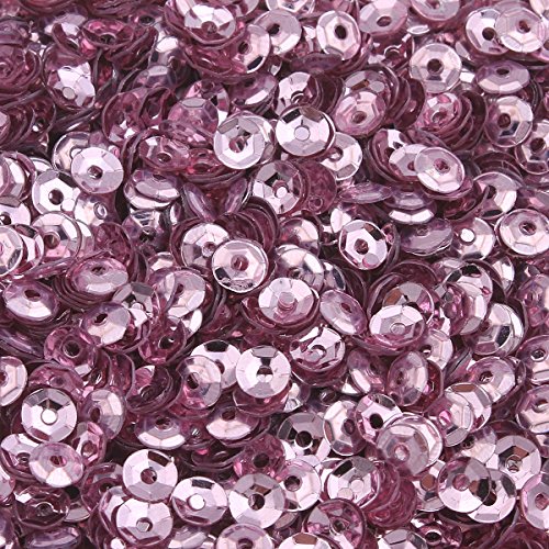 2400 Stk. Pailletten Ø 3mm Schüssel gewölbt für DIY Kleidung und Schmuck, Handwerk Metallic Basteln Sequin Bombe (Altrosa) von Perlin