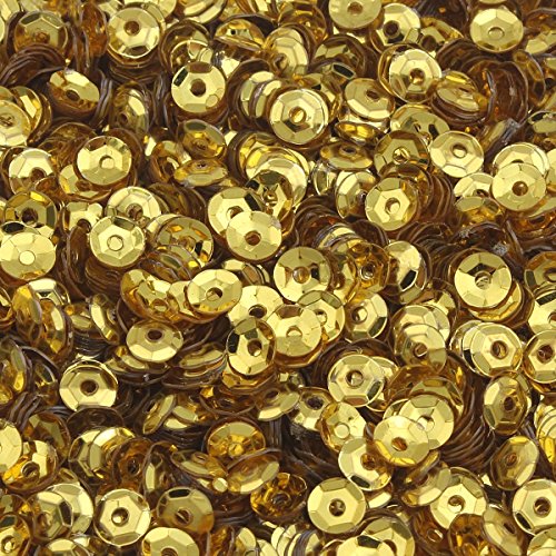 2400 Stk. Pailletten Ø 3mm Schüssel gewölbt für DIY Kleidung und Schmuck, Handwerk Metallic Basteln Sequin Bombe (Gold) von Perlin