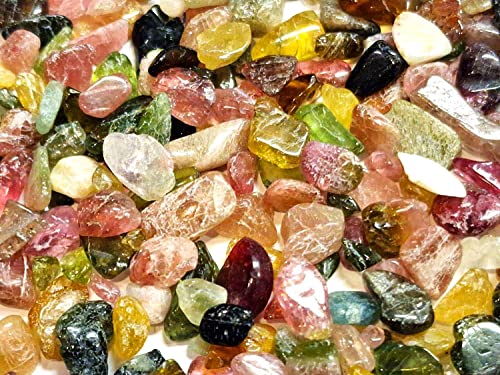 250 Natur Tourmaline Turmalin Edelstein Perlen 4mm ~ 5mm Bunt, Ohne Fädelloch Braun Chip Edelsteine Halbedelstein Schmuckperlen Schmuckstein für Cabachon Deko DIY Kette G752 von Perlin