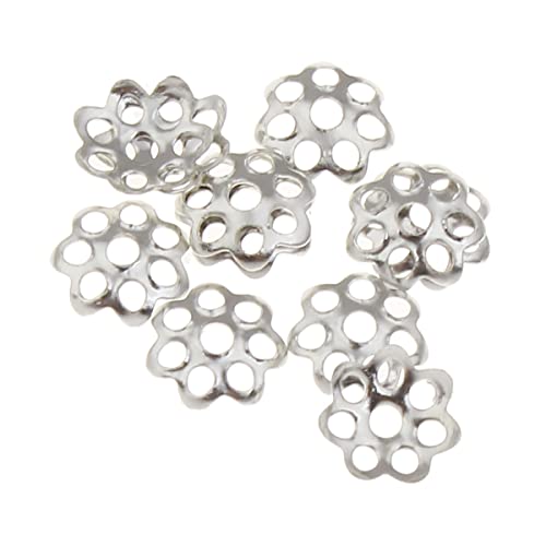 Perlin 250 PERLENKAPPEN METALLKAPPEN SILBER KAPPEN 6mm ENDPERLEN BASTELN SCHMUCK M388 von Perlin