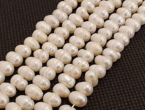 25stk Süßwasserperlen Zuchtperlen 8mm Weiß Reiskorn Natur Barock Edelstein Perlen Schmuckperlen Schmuckstein Perle Zum Fädeln für DIY Kette Basteln Pearl Beads Gemstone D490 von Perlin